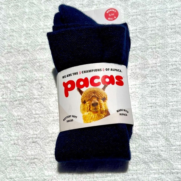 PACAS ALPACA WOOL NAVY BLUE KNEE HIGH COMPRESSION SOCKS NWT - Picture 1 of 7